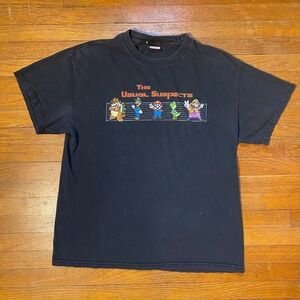 2006 Nintendo Mario The Usual Suspects Graphic T-Shirt Mens Black M